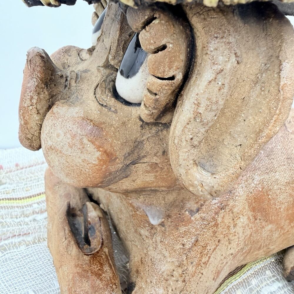 Vintage 70s Max Hindt Studio Art Pottery Big Eyed Country Pig Sculpture Figurine - Picture 8 of 14